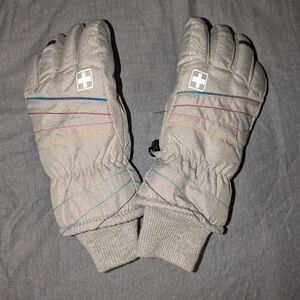 Girls Swiss Tech Thinsulate Gray Winter Ski Goves Size S/M